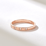 5 Stone cDiamond Band | 14k Solid Gold Marriage Ring for Women| Pave Classic Ring - Image 5