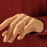 几何簇天然钻石结婚戒指 | 18k 纯金永恒戒指