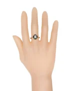 14K Solid Gold 1.70 Carat Diamond and Black Onyx Engagement Ring - Image 4