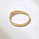 Natural Diamond Ascending Round Wedding Ring, Pave Composition Stacking Ring for Women - 图片 7