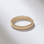 14k Slim Simple Migraine | Solid Gold Band | Minimalist Dotted Anniversary Band - Image 7