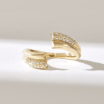 Pave Natural Diamond Cuff Wrap Ring | 14k Gold Statement Ring | Solid Gold Open Wedding - 图片 2