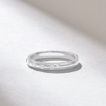 14k Gold Flush Set Natural Diamond Wedding Band: Minimalist Anniversary Ring - Image 5
