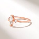 Marquise Natural Diamond Engagement Ring | 0.5ctw Solitaire Ring with Round Natural Diamonds - 图片 6