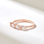 Natural Diamond Four Stone Ring | 0.5ctw Pear Cut Natural Diamond Ring | 14k Solid Gold - 图片 5