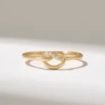 Natural Diamond Premium Knot Ring | 14k Solid Gold Love Knot Ring for Women | Unique Ring - 图片 2