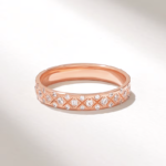 Natural Diamond Pave Wedding Ring | 18k Full Eternity Band Women | 3.40mm Wide Band - 图片 6