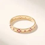 14K Solid Gold Ruby Wedding Band - Image 7