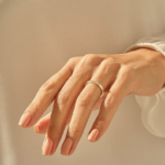 14k Gold Flush Set Natural Diamond Wedding Band: Minimalist Anniversary Ring