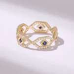 18K Solid Gold Natural Sapphire Ring - 图片 6
