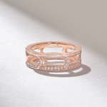 Micro Pave Natural Diamond Eternity Chain Ring in 18k Gold,  Stunning Wedding Band - Image 6