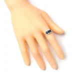 14K Solid Gold Blue Sapphire Ring - 图片 4