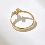 Pave Natural Diamond Cross Ring | 14k Solid Gold Engagement Ring - Image 7