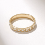 Natural Diamond Pave Wedding Ring | 18k Full Eternity Band Women | 3.40mm Wide Band - 图片 7
