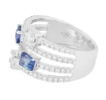 14K Solid Gold Diamond and Sapphire Eternity Ring - 图片 3