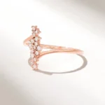 Unique Cluster Ring |18K Solid Gold Natural Diamond Statement Ring| Bypass Stacking Ring - Image 6