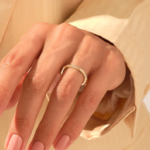 Pave Natural Diamond Ring, 14k Solid Gold Eternity Matching Band, Knife Edge Slim Ring