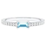 14K Solid Gold 0.4 Carat Aquamarine Infinity Band