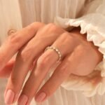 0.45Ct Princess Natural Diamond Wedding Ring - Half Eternity Band in Solid Gold - 图片 3