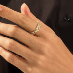 Natural Diamond Pave Leaf Ring | Solid Gold Vine Eternity Wedding Band | Dainty Ring - 图片 3