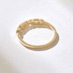 18k Gold Bezel Natural Diamond Wedding Band: Mixed Cut Unique Bridal Ring - Image 7