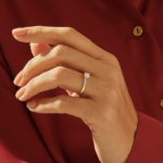 14k Solid Gold Faceted Band Solitaire Ring | 0.3CT Round Engagement Ring | 14k Solid Gold Ring - 图片 3