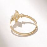 Marquise Natural Diamond Engagement Ring | 0.5ctw Solitaire Ring with Round Natural Diamonds - 图片 7