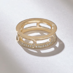 Micro Pave Natural Diamond Eternity Chain Ring in 18k Gold,  Stunning Wedding Band - Image 7