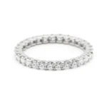 18k White Gold 1.38 Carat Moissanite Diamond Brilliant-Cut Eternity Full Band Ring - 图片 4