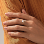 Natural Diamond Open Cuff Flower Ring: 18K Solid Gold Adjustable Floral Ring for Women - 图片 3