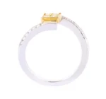 Unique Yellow and White Moissanite Diamond "Illusion-Set" Ring For Women - Image 3