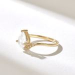 Pear Moissanite Diamond Engagement Ring | 14k Solid Gold Teardrop Solitaire | Handmade Gift - 图片 6