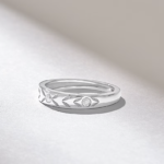 Vintage Leaf Wedding Band: 3.8MM Flush Natural Diamond Arrow Pattern Ring for Women - Image 6