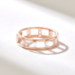 14k Solid Gold Baguette Ladder Ring | Vertical Baguette Full Eternity Ring - Image 6