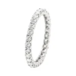 18k White Gold 1.38 Carat Moissanite Diamond Brilliant-Cut Eternity Full Band Ring - 图片 2
