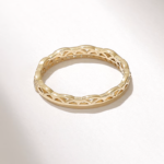Natural Diamond Celtic Wedding Ring | 18K Solid Gold Minimalist Band for Women - Image 7