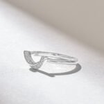 Arched Nesting Ring | Pave Natural Diamond Curve Ring 18K Solid Gold | Minimalist Ring - 图片 6