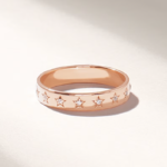 14k Solid Gold Star Eternity Wedding Band: Women's Ring with Star Set Natural Diamonds - Image 4