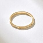 14k Solid Gold Bezel Natural Diamond Pyramid Ring | 1.8MM Slim Stacking Ring for Women - Image 7