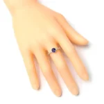 18K Solid Gold Sapphire Engagement Ring - 图片 4