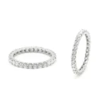 18k White Gold 1.38 Carat Moissanite Diamond Brilliant-Cut Eternity Full Band Ring - 图片 5