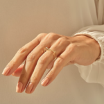 14k Solid Gold D-Shaped Baguette Ring | Geometric Statement Ring for Women