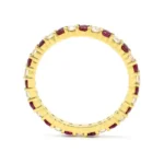 18K Solid Gold Ruby and Diamond Eternity Band - 图片 3