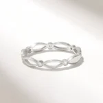 Natural Diamond Pave Eternity Ring | 14k Solid Gold Celtic Knot Ring for Women - 图片 5