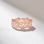 ScatteredSquares Gold Wedding Ring | Wide Geometric Ring Women - 图片 5