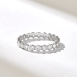18k Gold Natural Diamond Eternity Wedding Ring: Bezel Set Natural Diamond Band - Image 5