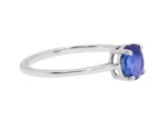 14K Solid Gold Blue Sapphire Ring in Prong Setting - 图片 2