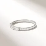 Natural Diamond Trio Baguette Band | 18K Solid Gold Three Stone Marriage Ring - 图片 5