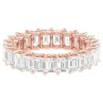 18K Solid Gold 5.39 Carat Moissanite Diamond Solitaire Band Ring - Image 3