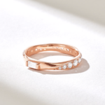 Twisted Eternity Baguette Natural Diamond Ring: 14k Solid Gold Wedding Ring for Women - 图片 6